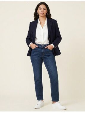 NWT Calvin Klein High Rise Straight Leg Jeans Dark Wash Size 12 NWT